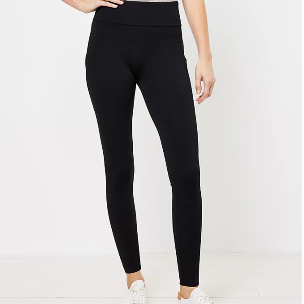 NWT Lou & Grey Black Ponte Side Pocket Leggings, XS